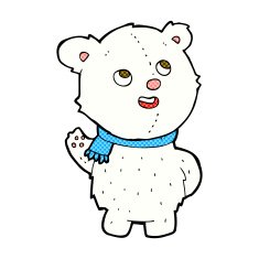 comic cartoon cute polar bear cub