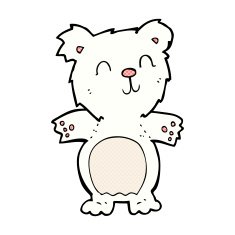 comic cartoon cute polar bear cub N3