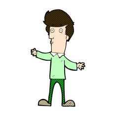 comic cartoon startled man N12