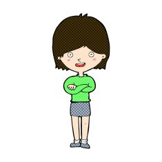 comic cartoon happy woman N49