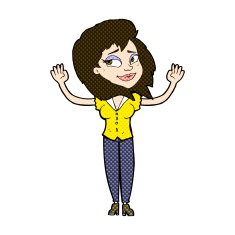 comic cartoon woman giving up N3