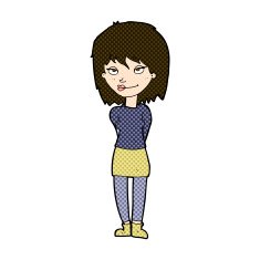 comic cartoon happy woman N50