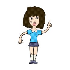 comic cartoon tough woman with idea N3