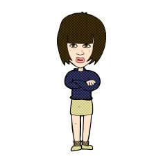 comic cartoon annoyed woman N39