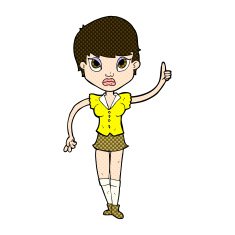 comic cartoon pretty woman with idea N15