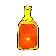 comic cartoon whiskey bottle N4