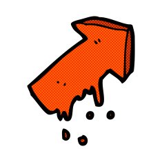 comic cartoon slimy pointing arrow symbol N3