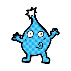 comic cartoon funny water drop character