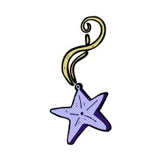 comic cartoon magic star necklace N3