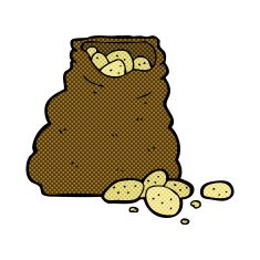 comic cartoon sack of potatoes N5