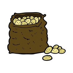 comic cartoon sack of potatoes N6