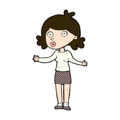 comic cartoon confused woman N20