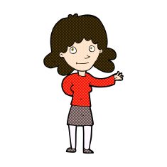 comic cartoon friendly woman N15