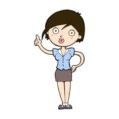 comic cartoon pretty woman with idea N16