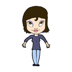 comic cartoon girl shrugging shoulders N8
