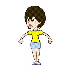 comic cartoon annoyed woman N40