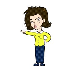 comic cartoon woman pointing N45