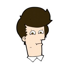 comic cartoon man narrowing eyes N9