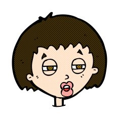 comic cartoon woman narrowing eyes N3