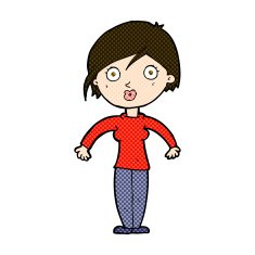 comic cartoon surprised woman N50