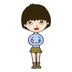 comic cartoon woman waiting patiently N3