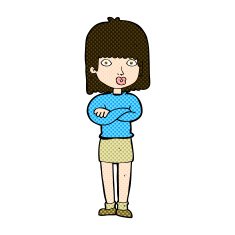 comic cartoon impatient woman N3
