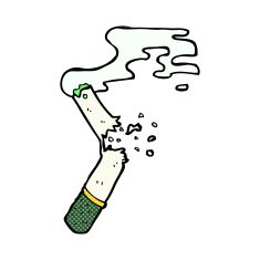 comic cartoon broken marijuana cigarette
