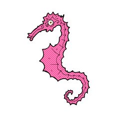 comic cartoon sea horse N5