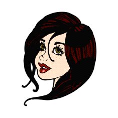 comic cartoon pretty female face N20