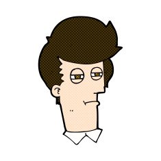 comic cartoon man with narrowed eyes N3
