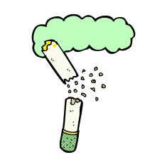 comic cartoon broken marijuana cigarette N2
