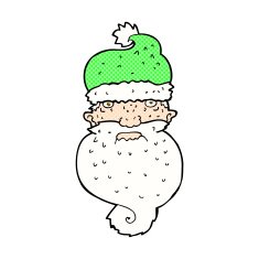comic cartoon grim santa face N3