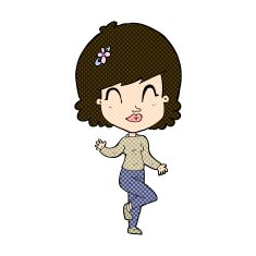 comic cartoon pretty woman dancing N5