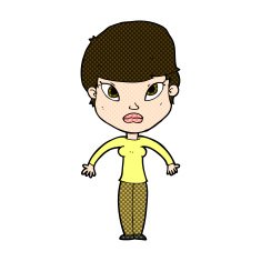 comic cartoon woman shrugging shoulders N106