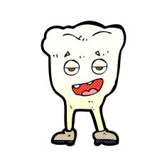comic cartoon tooth looking smug N4