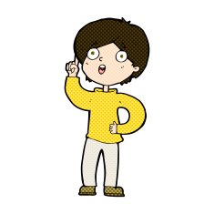 comic cartoon boy with idea N18