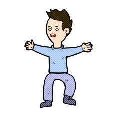 comic cartoon man panicking N12