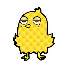 comic cartoon bored bird N3
