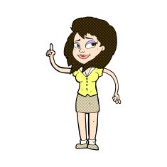 comic cartoon pretty woman with idea N18