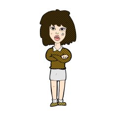 comic cartoon tough woman with folded arms N3