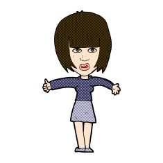 comic cartoon annoyed woman N42