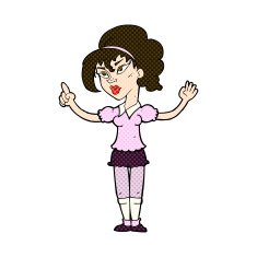 comic cartoon woman with idea N56