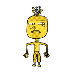comic cartoon robot N38