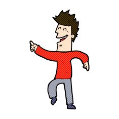 comic cartoon man pointing and laughing N7
