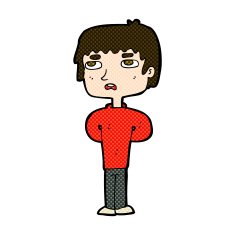 comic cartoon unhappy man N4