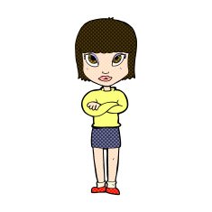 comic cartoon woman with crossed arms N11
