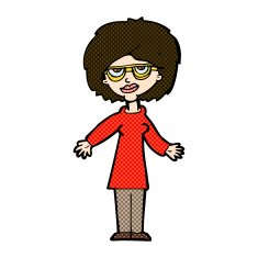 comic cartoon woman wearing glasses N5