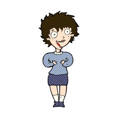 comic cartoon excited woman N31