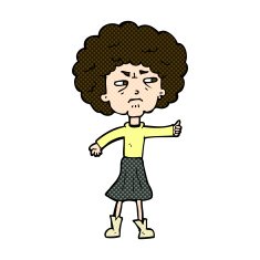 comic cartoon annoyed old woman N5
