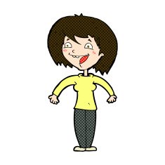 comic cartoon excited woman N32